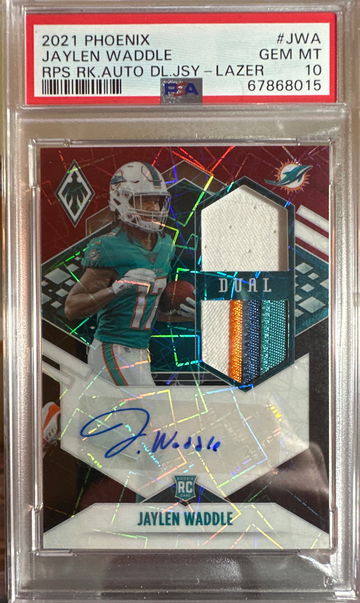 2021 Phoenix Jaylen Waddle RPS Lazer PSA 10 RPA