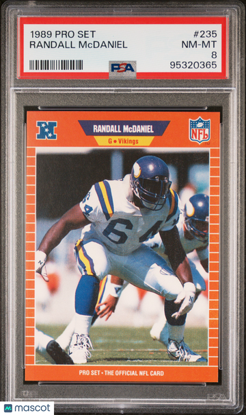 1989 Pro Set Randall Mcdaniel #235 PSA 8