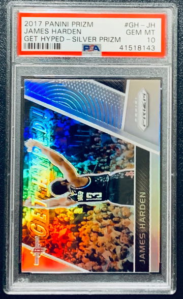 2017-18 Prizm James Harden Get Hyped Silver PSA 10 POP 8