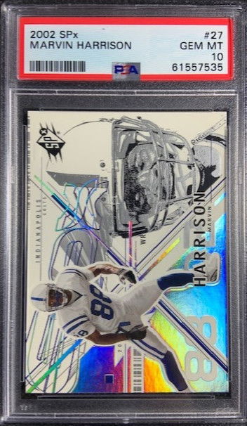 2002 Upper Deck SPx Marvin Harrison #27 Colts HOF PSA 10 Gem Mint Pop 1