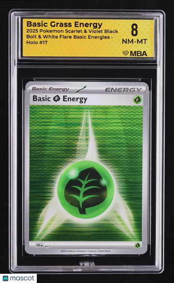 2025 Pokemon Black Bolt & White Flare Basic Energies Basic Grass Energy Holo MBA 8 #17