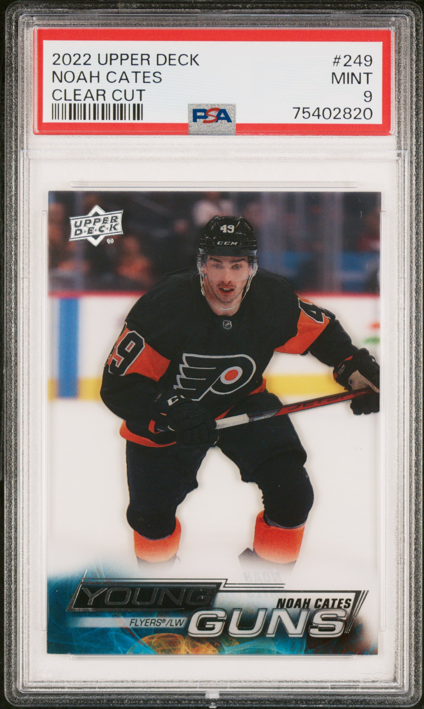 2022 Upper Deck Noah Cates #249 Clear Cut PSA 9