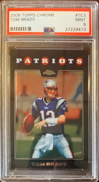 2008 Topps Chrome Tom Brady TC3 PSA 9 POP 30 42 Higher