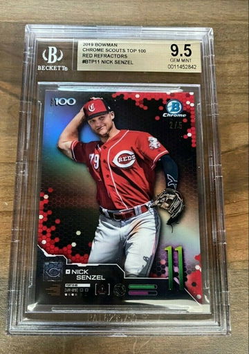 2019 BOWMAN CHROME SCOUTS TOP 100 NICK SENZEL SSP 2/5 BGS 9.5 GEM MINT *POP 1*