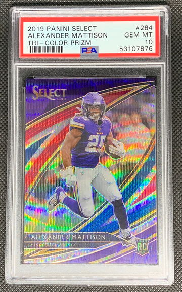 2019 Panini Select Alexander Mattison Rookie Tri Color Field Level Prizm Minnesota Vikings