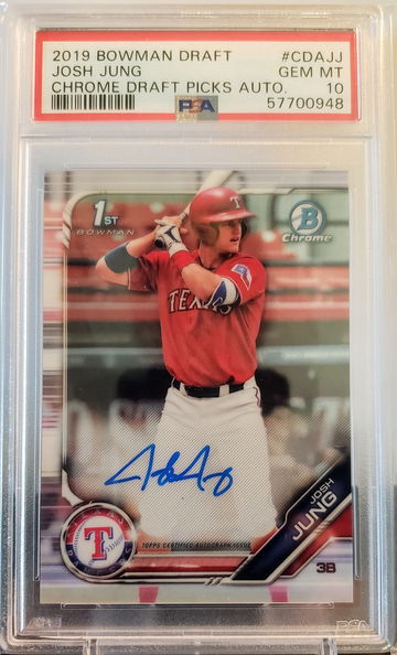 2019 Bowman Draft Josh Jung 1st Chrome Auto PSA 10 GEM MINT