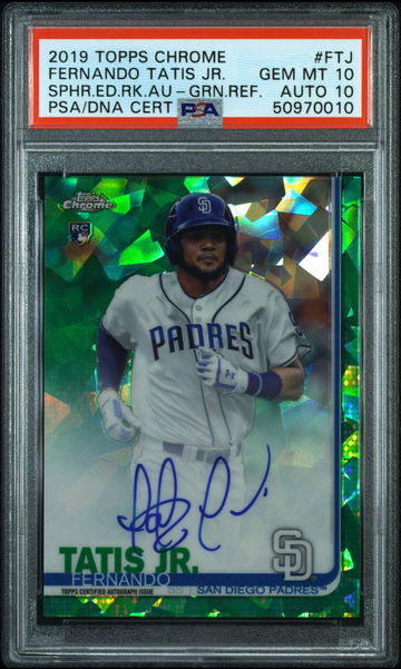2019 Topps Chrome Sapphire Green Refractor Fernando Tatis Jr Auto PSA 10/10