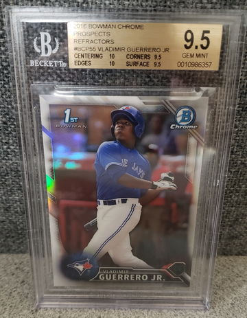 Vladimir Guerrero Jr 2016 bowman chrome Refractor 499 bgs 9.5 