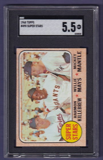 1968 Topps #490 Mantle/Mays/Killebrew SGC 5.5