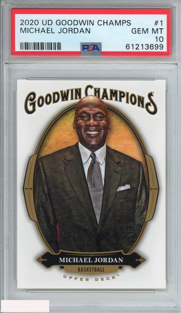 2020 UPPER DECK GOODWIN CHAMPIONS MICHAEL JORDAN #1 BULLS HOF PSA 10 GEM MT