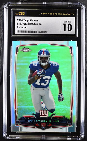 Odell Beckham Jr Rookie Topps Chrome Refractor Graded CSG 10 Gem Mint