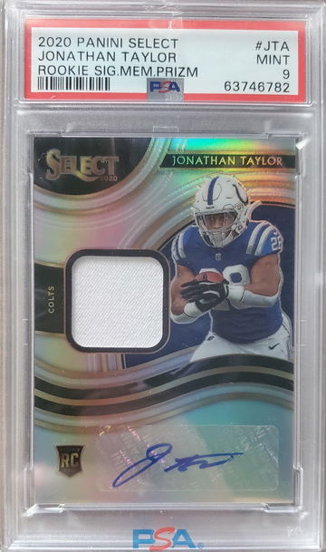 2020 Panini Select Jonathan Taylor  /199 RPA Auto PSA 9
