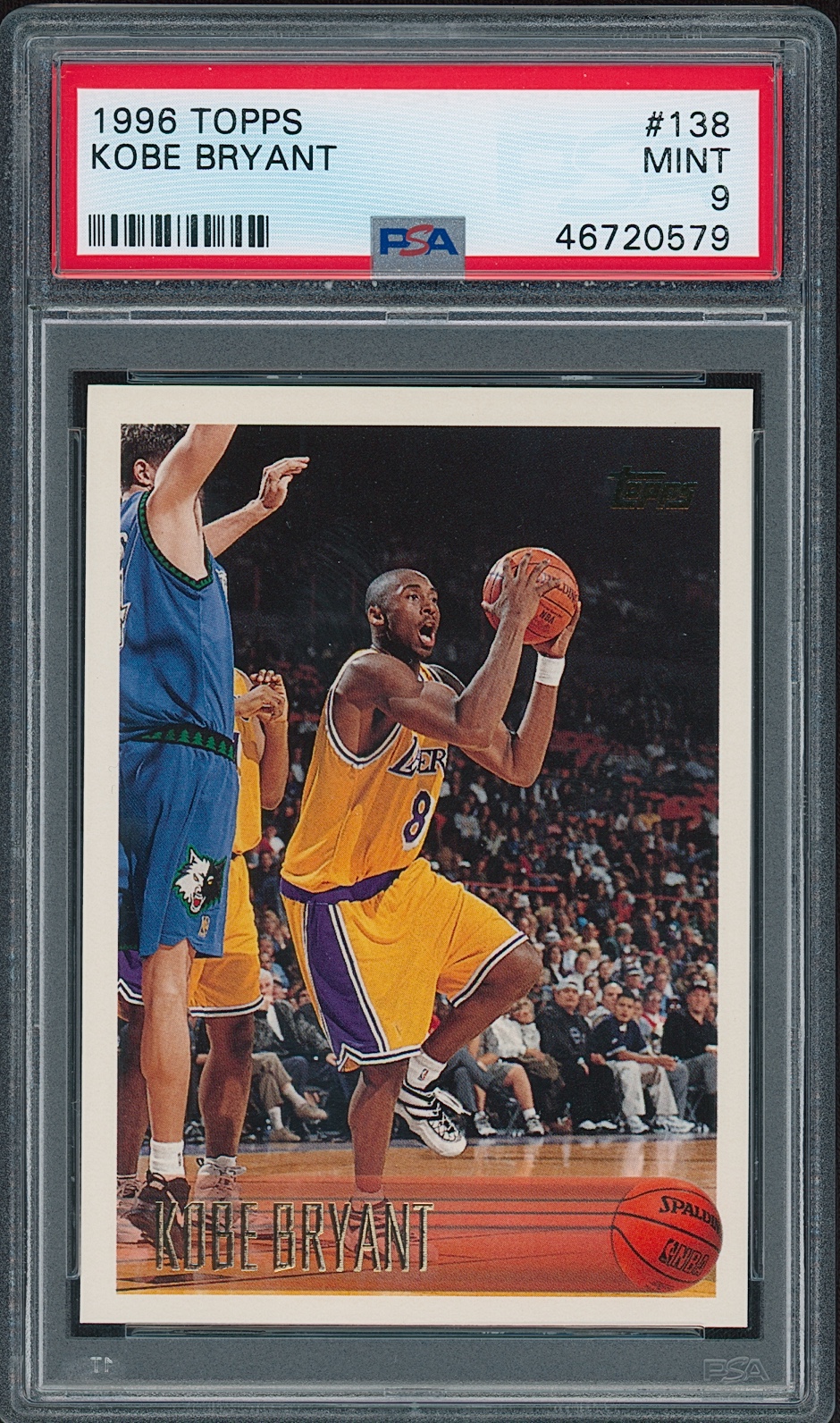 1996 Topps Kobe  Bryant 138 PSA 9 