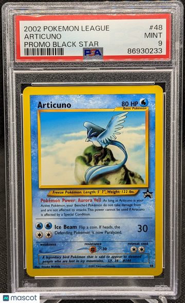 2002 Pokemon League Promo Black Star Articuno #48 PSA 9