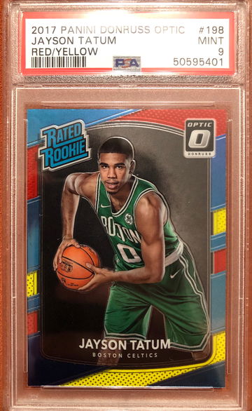Jayson Tatum Optic Red Yellow PSA 9 Rookie 