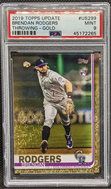 2019 Topps Update Brendan Rodgers US299 Gold /2019 PSA 9