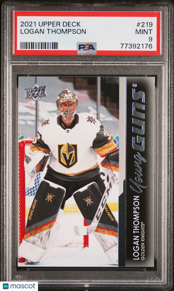 Logan Thompson 2021-2022 Upper Deck Young Guns YG Rookie RC #219 PSA 9
