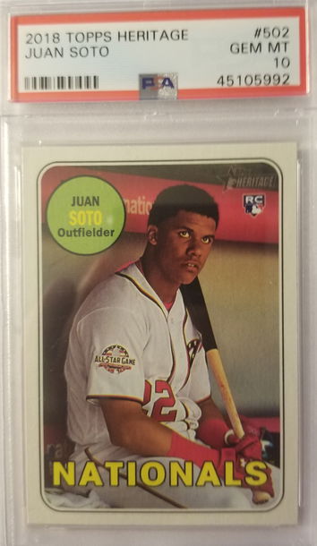 2018 Topps Heritage #502 Juan Soto PSA 10 GEM MINT