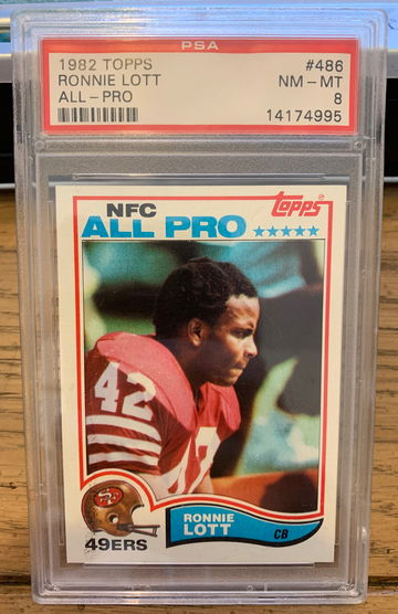 1982 Topps Ronnie Lott All-Pro near mint PSA 8