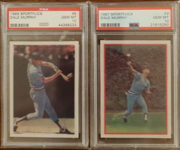 1986 & 1987 Sportflics Dale Murphy PSA 10s