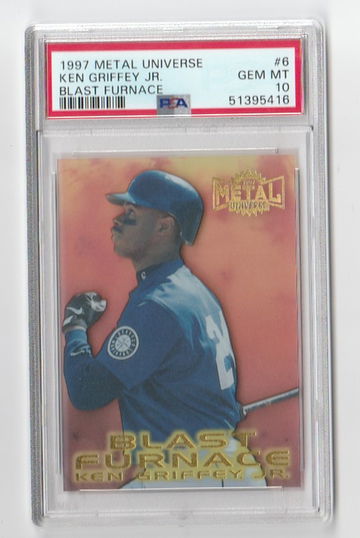 PSA 10 GEM MINT  1997 METAL UNIVERSE KEN GRIFFEY JR BLAST FURNACE #6