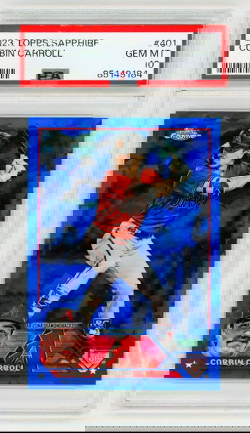 CORBIN CARROLL 2023 Topps Chrome Sapphire Rookie Card RC #401 PSA 10 Gem Mint