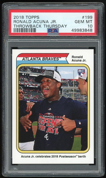 2018 Topps Throwback Thursday #199 Ronald Acuna Jr PSA 10