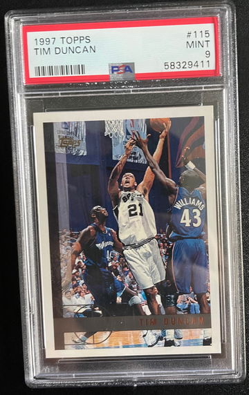 1997 Topps #115 Tim Duncan PSA 9