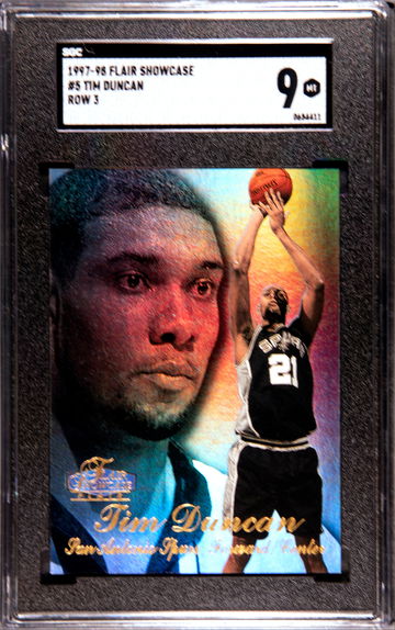 1997-98 Flair Showcase Tim Duncan RC #5 Row 3 SGC 9