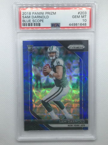 2018 Panini Prizm Sam Darnold Blue Scope /99 PSA 10!!