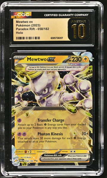 2023 Pokemon Paradox Rift Holo Mewtwo ex #058 CGC Pristine 10