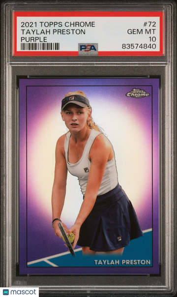 2021 Topps Chrome Tennis Taylah Preston #72 Purple PSA 10