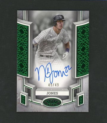 2024 Topps Tier One #BOA-NJ Nolan Jones Break Out Autograph Green /49
