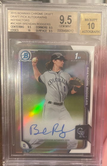 2015 Bowman Chrome Draft Brendan Rodgers Refractor Auto 