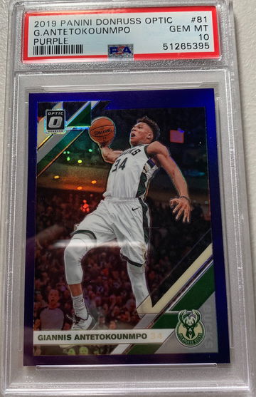 2019 Optic Giannis Antetokounmpo Purple PSA 10