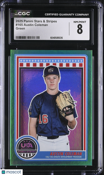 2025 Panini Stars & Stripes Austin Coleman #165 Green CGC 8