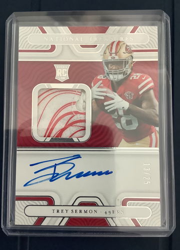 Trey Sermon 2021 Panini National Treasure Rookie Patch Auto RC - 13/25!!