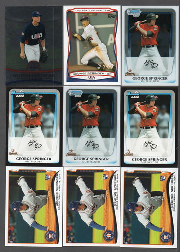 George Springer Baseball Card Lot (32) - Many RC Rookie Cards, Inserts Astros