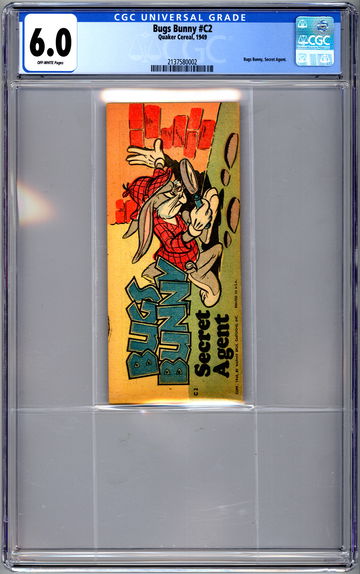 BUGS BUNNY #C2 CGC 6.0 *SECRET AGENT* QUAKER CEREAL MINI PROMO GIVEAWAY 1949