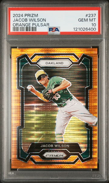 2024 Panini Prizm Orange Pulsar Jacob Wilson #237 /399 PSA 10