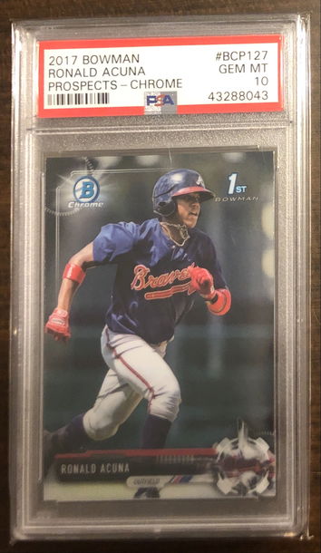 2017 Ronald Acuna Jr Bowman Prospects Chrome 1st RC BCP127 PSA 10 GEM MINT ATL