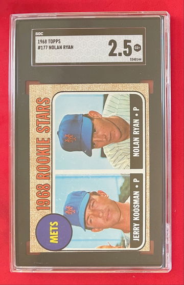 1968 Topps Nolan Ryan RC #177 SGC 2.5 -> only flaw is the OC... card is CRISP/Colorful!!!