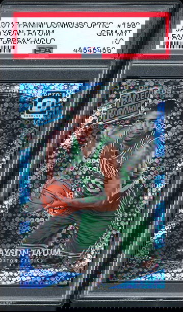 Jayson Tatum 2017-18 Donruss Optic #198 Fast Break Holo Rated Rookie PSA 10