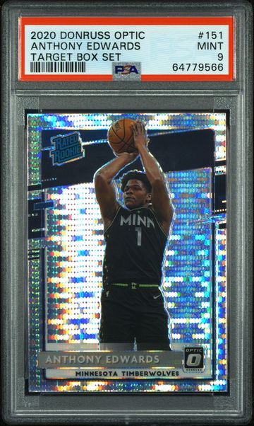 🚨💎 2020 Panini Donruss Optic 151 ANTHONY EDWARDS Target Box Set - PSA 9 🔴🦋