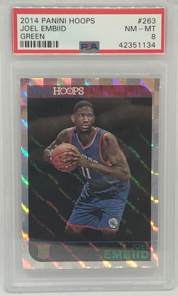 2014 Panini Hoops Green Joel Embiid PSA 8