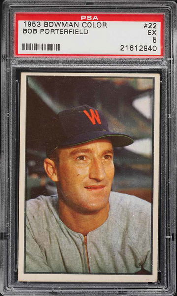 1953 Bowman Color Baseball Bob Porterfield #22 PSA 5