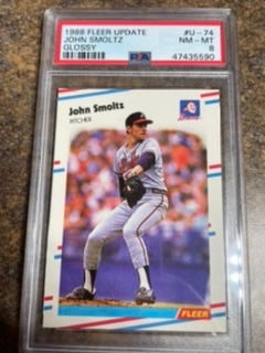 John Smoltz 1988 fleer update glossy