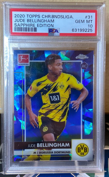 2020 Topps Chrome Bundesliga Sapphire Jude Bellingham PSA 10