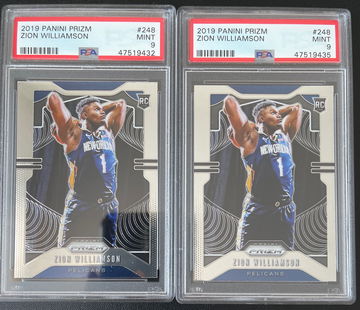 2x PSA 9 2019 Prizm Zion Williamson Rookie RC