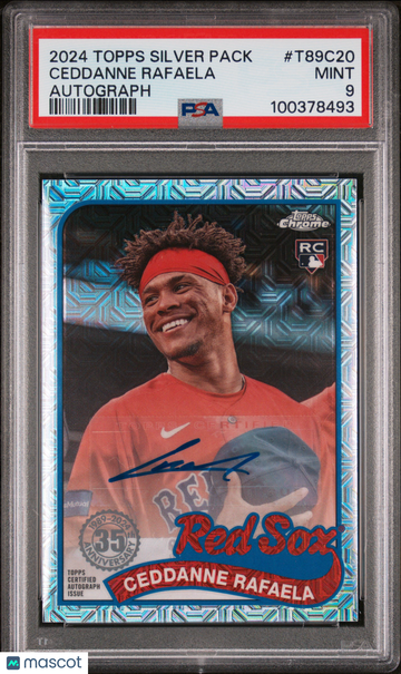 2024 Topps Silver Pack 1989 Chrome Promo Ceddanne Rafaela #T89C20 Autograph PSA 9